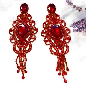 NWT Red Chandelier Earrings.
